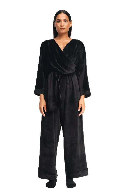 Cozy cotton women's sleep tops for bedtime comfort-1710 / Soma Cozy Jumpsuit / Black