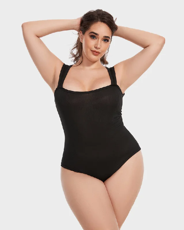 Bustiers and corsets for comfortable waist control-Square Neck