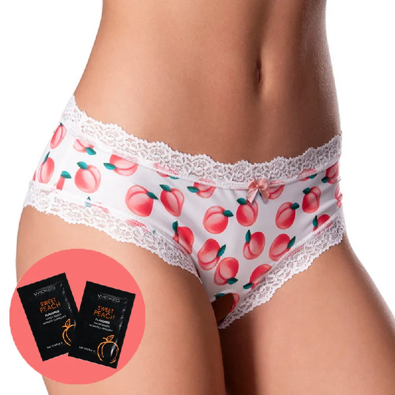 Bustiers and corsets for elegant occasions-Sweet Treats Crotchless Boy Short & Flavoured Lubricant