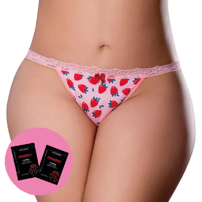 Bustiers and corsets for slimming effect-Sweet Treats Split-Back Crotchless Panty & Flavoured Lubricant - Curvy Bustiers and corsets for slimming effect-Sweet Treats Split-Back Crotchless Panty & Flavoured Lubricant - Curvy