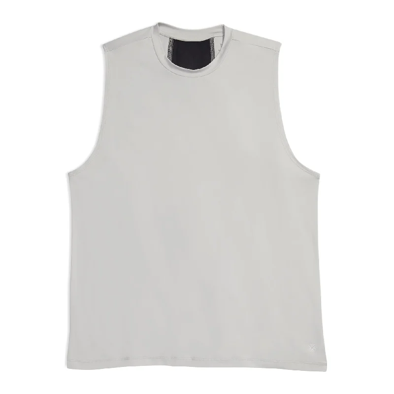 Soft satin women's sleep tops for luxurious touch-Open Tank - Fog