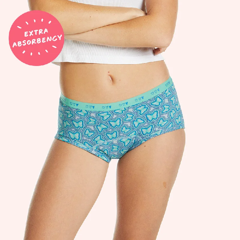Women's panties for sleep with ultra-soft material-Teens First Boyleg Period Brief - Butterfly Women's panties for sleep with ultra-soft material-Teens First Boyleg Period Brief - Butterfly