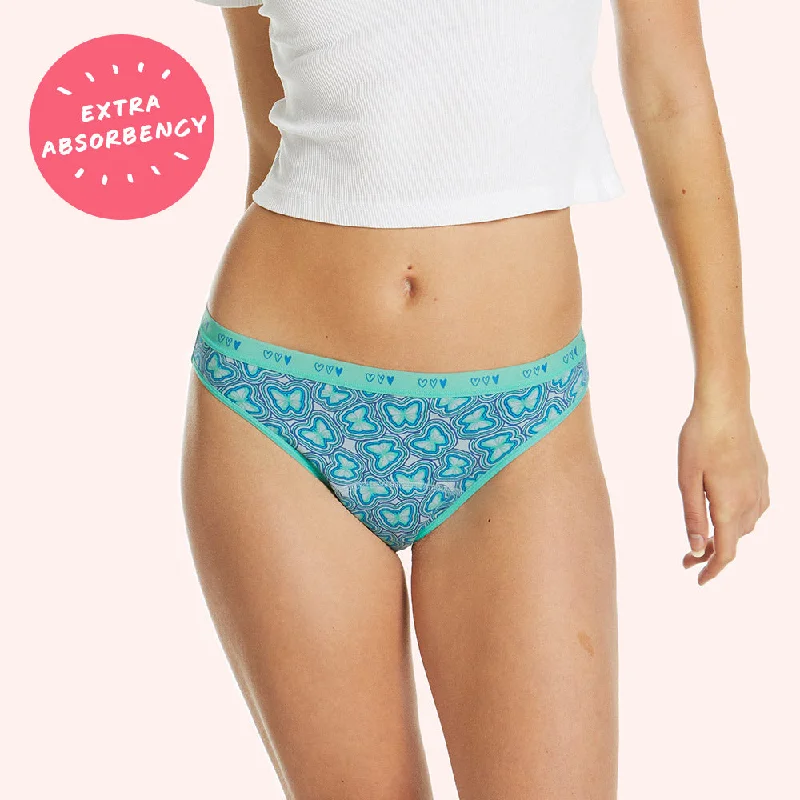 Women's panties with satin finish for luxurious feel-Teens Period Bikini Brief - Butterfly