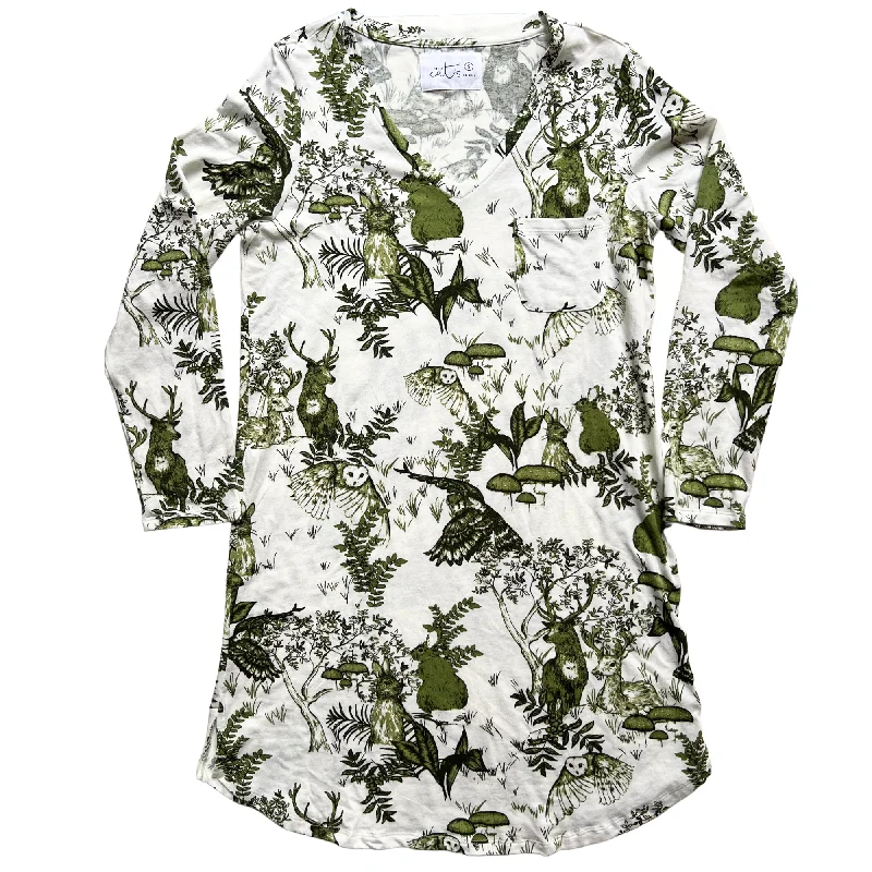 Stylish sleep tops for women with patterns-The Cat's Pajamas Woodside Pima Knit Sleep Shirt
