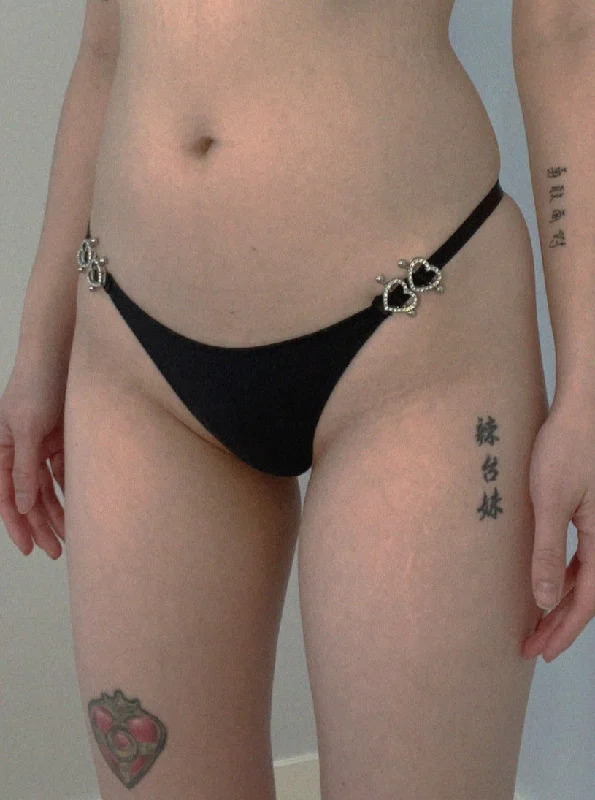 Women's panties with light shaping-The End: Age of Consent Thong - Black