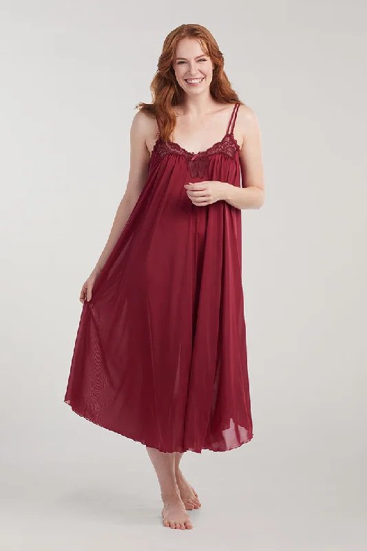 Soft women's sleep tops with matching bottoms-Vintage Long Nightgown