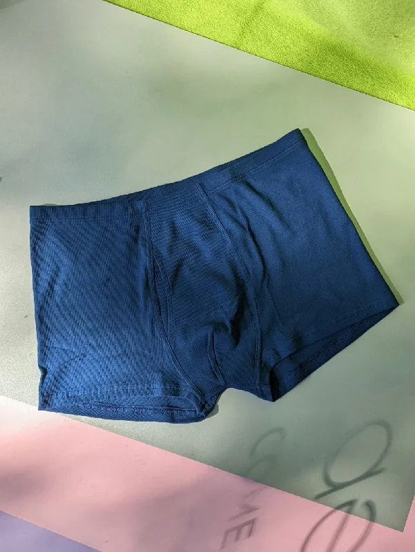 Women's panties with side mesh inserts for breathability-Yasmine Eslami: Andreas Mens Cotton Boxer - Cobalt