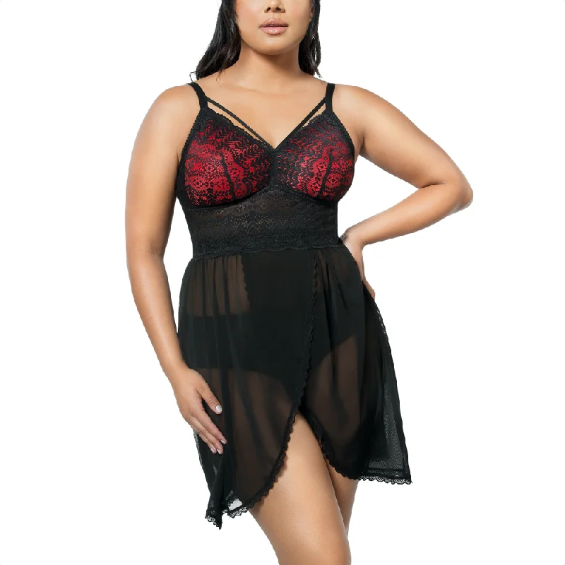 organic cotton camisoles boho-Mia Wire-free Lace Chemise