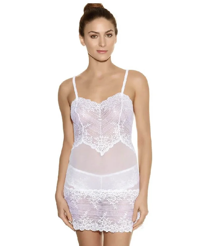 recycled polyester eco tanks-Wacoal Embrace Lace Chemise - Delicious White