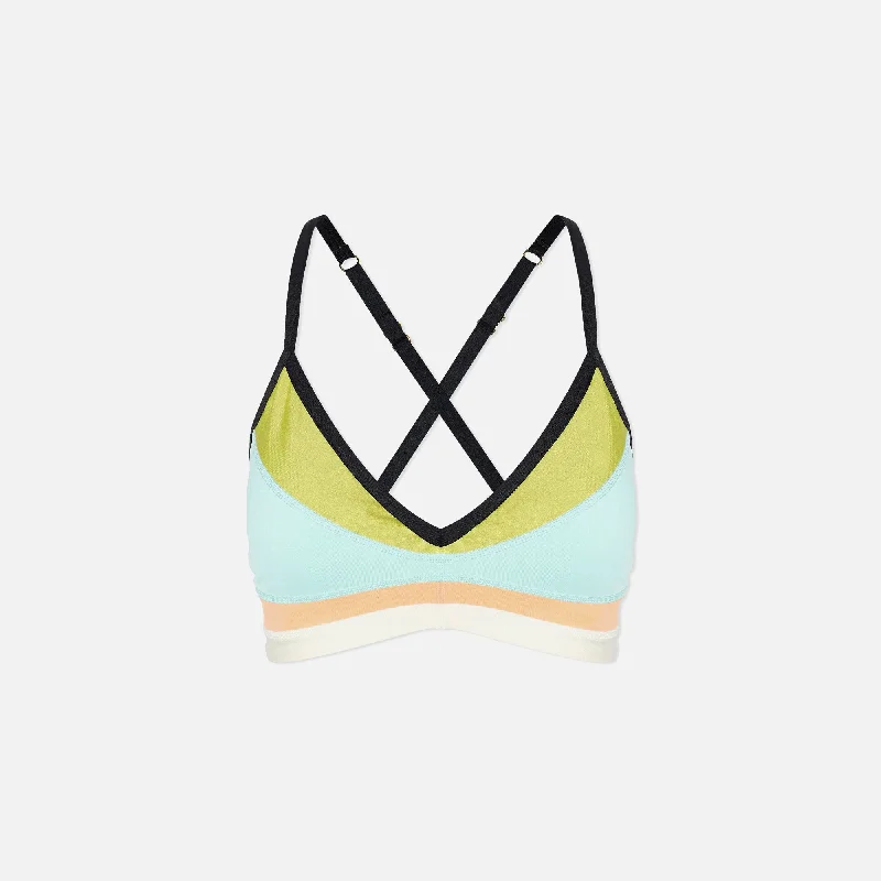 Plus-size sports bras for workouts-P.E Nation Overland Sports Bra - Aqua