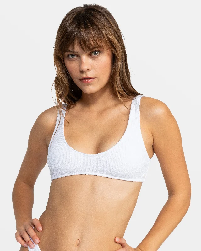 Cotton and lace panties for elegant style-Aruba Bralette Bikini Top - Bright White