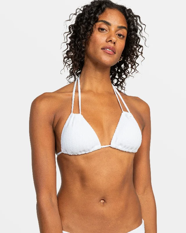 Comfortable women's panties with tummy support-Aruba Tiki Triangle Bikini Top - Bright White Comfortable women's panties with tummy support-Aruba Tiki Triangle Bikini Top - Bright White