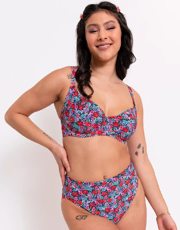 Padded panties for a smooth finish-Curvy Kate Kitsch Kate Multiway Balcony Bikini Top Floral Print Padded panties for a smooth finish-Curvy Kate Kitsch Kate Multiway Balcony Bikini Top Floral Print