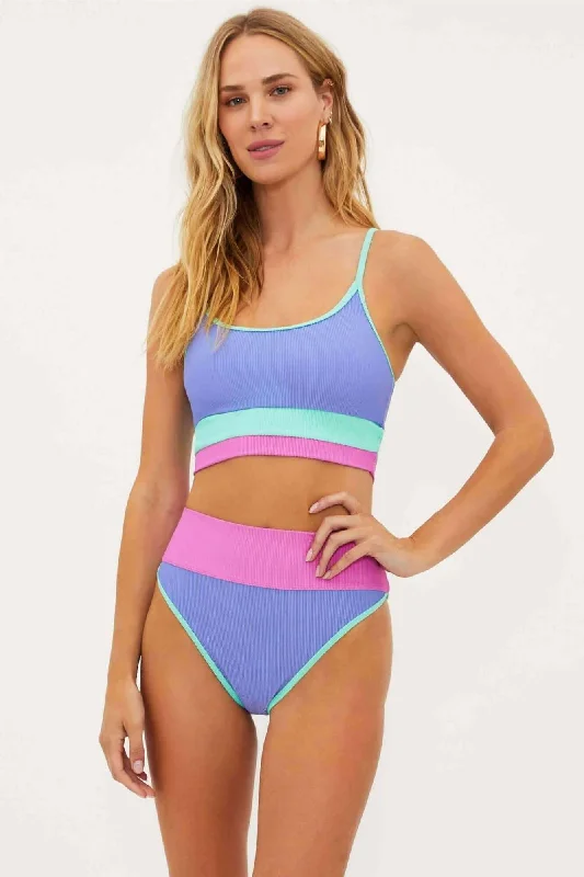 Women's panties with no-show design-Eva Bikini in High Tide Colorblock