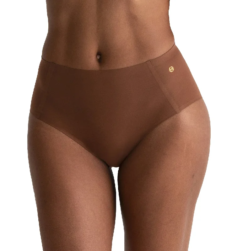 Women's panties with smooth finish-Evelyn & Bobbie High-Waisted Retro Bikini Panty (1704) - Clay