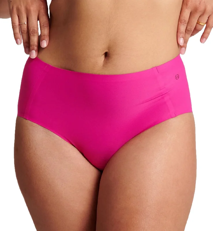 Comfortable women's panties with stretch fabric-Evelyn & Bobbie High-Waisted Retro Bikini Panty (1704) - Wildflower Pink
