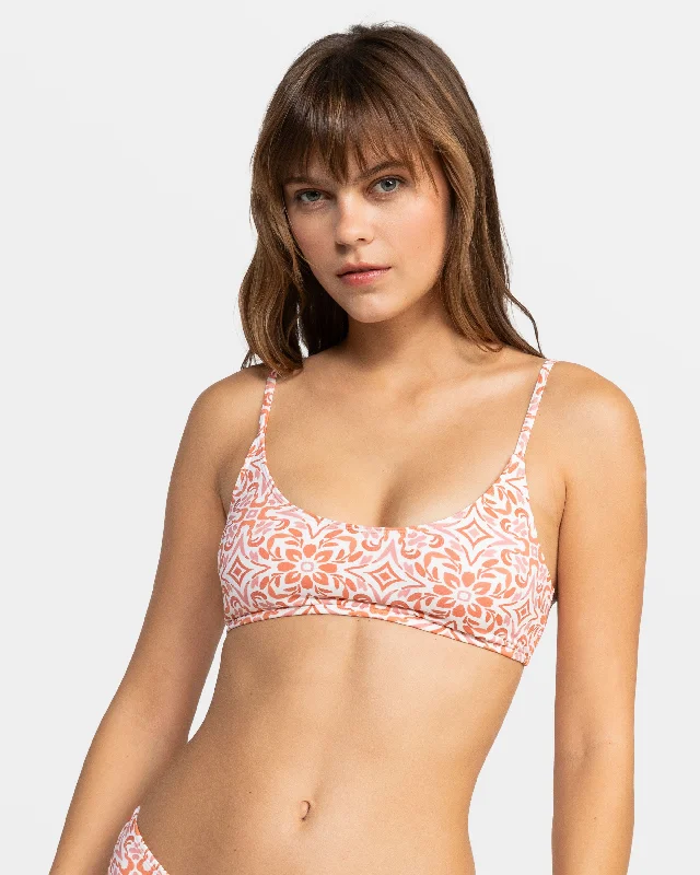 Women's panties with anti-chafing feature-Fresco Tile Bralette Bikini Top - Cloud Dancer Fresco Tile Women's panties with anti-chafing feature-Fresco Tile Bralette Bikini Top - Cloud Dancer Fresco Tile