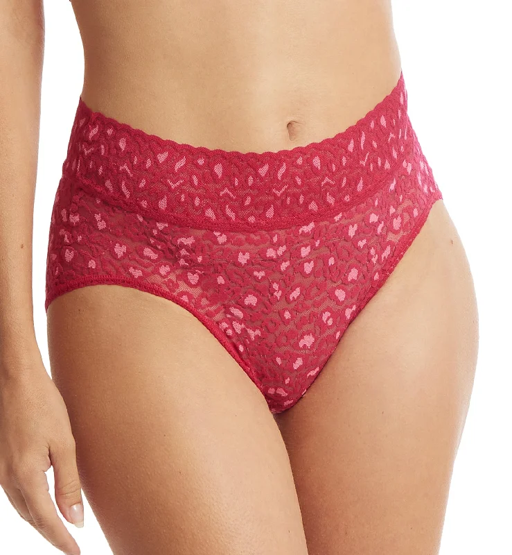 Women's panties with anti-slip feature-Hanky Panky Cross Dyed Leopard French Brief (7J2461) - Berry Sangria/Pink Women's panties with anti-slip feature-Hanky Panky Cross Dyed Leopard French Brief (7J2461) - Berry Sangria/Pink