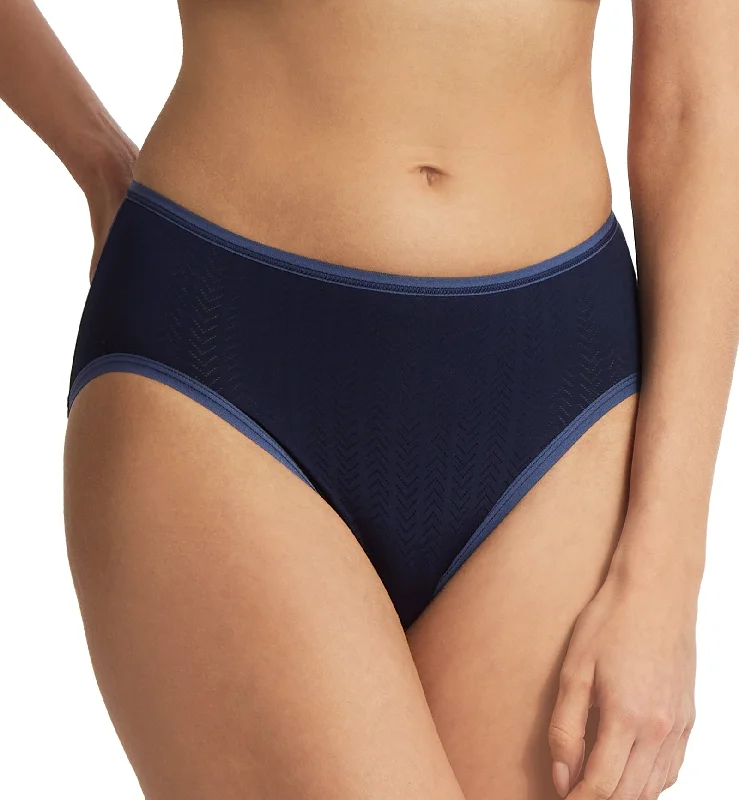 Comfortable women's panties for relaxation-Hanky Panky MoveCalm High Waisted Brief (2P2264) - Blackberry Crumble/Waterfall Blue Comfortable women's panties for relaxation-Hanky Panky MoveCalm High Waisted Brief (2P2264) - Blackberry Crumble/Waterfall Blue