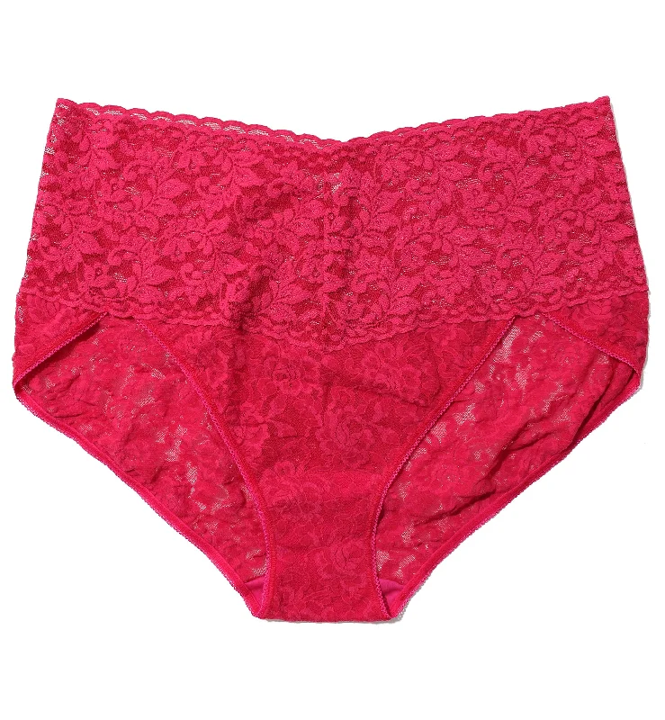 Women's panties for curvy women with extra tummy control-Hanky Panky Retro Lace V-kini PLUS (9K2124X) - Evening Pour