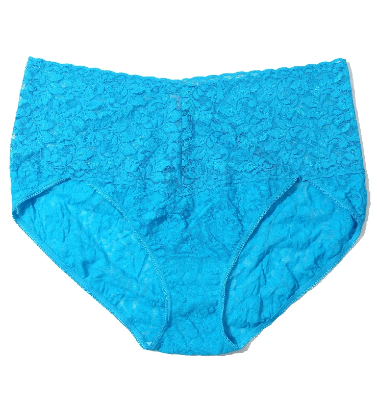 Padded panties for a smooth finish-Hanky Panky Retro Lace V-kini PLUS (9K2124X) - Ocean Eyes