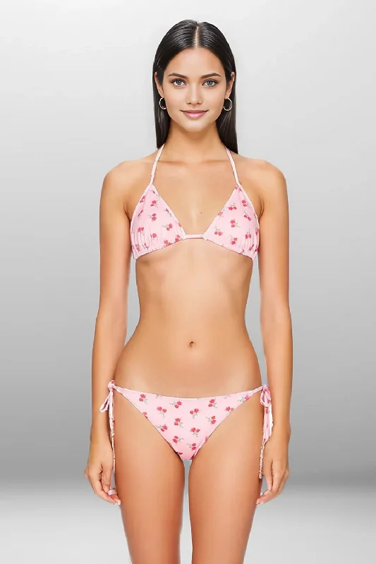 Women's panties with anti-chafing feature-Harbor Bikini in Cherry Pink