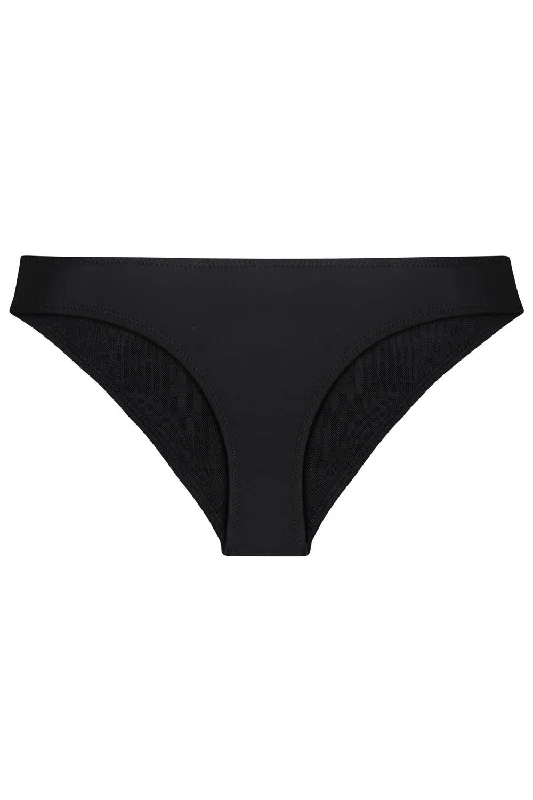 Comfortable everyday wear women's panties-Lagoon Black bikini bottom