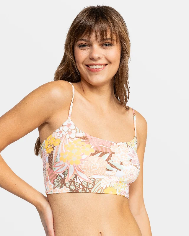 Women's panties with anti-slip waistband for comfort-Playa Paradise Reversible Tank Bikini Top - White Viva La Vida