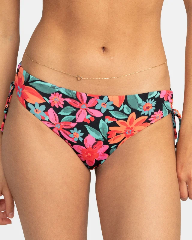 Lace-back women's panties for a fashionable and seductive look-Printed Beach Classics Hipster Tie Side Bikini Bottoms - Anthracite Floral Fiesta Lace-back women's panties for a fashionable and seductive look-Printed Beach Classics Hipster Tie Side Bikini Bottoms - Anthracite Floral Fiesta