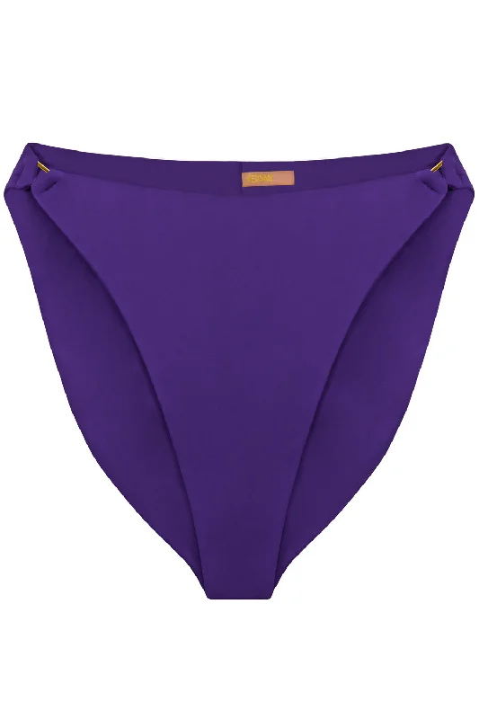 Women's panties for sensitive skin area-Radiya Violet high waisted bikini bottom