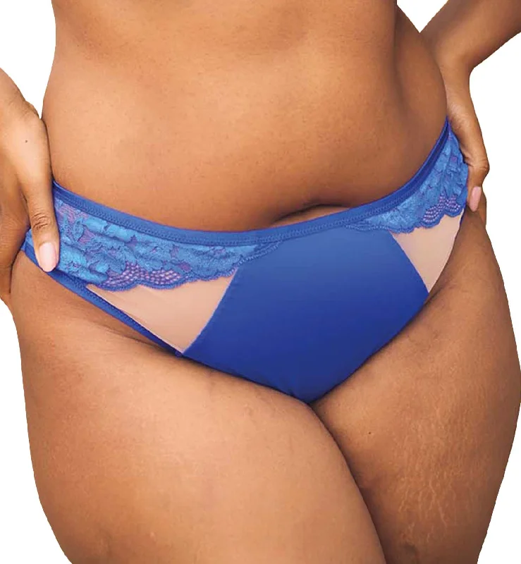 Women's panties for full-coverage comfort-Sculptresse by Panache Josephine High Leg Brief (10852) - Cobalt/Latte