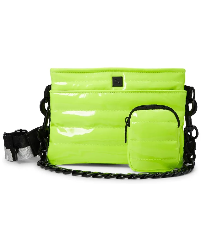 Women's panties with cotton fabric and a stretchy waistband-Think Royln Downtown Crosswalk Crossbody Bag - Neon Yellow