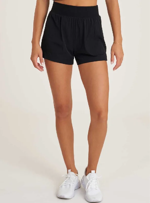 Women's cotton panties with lace accents for style-Thrive Société Women's Angled Inset Running Shorts - Black Women's cotton panties with lace accents for style-Thrive Société Women's Angled Inset Running Shorts - Black