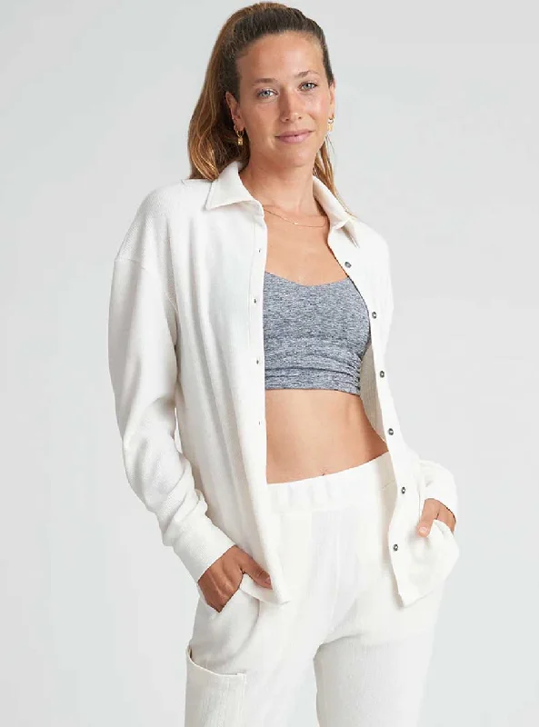 Women's panties with cooling mesh for breathability-Thrive Société Women's Boyfriend Button Up Shirt - White Women's panties with cooling mesh for breathability-Thrive Société Women's Boyfriend Button Up Shirt - White