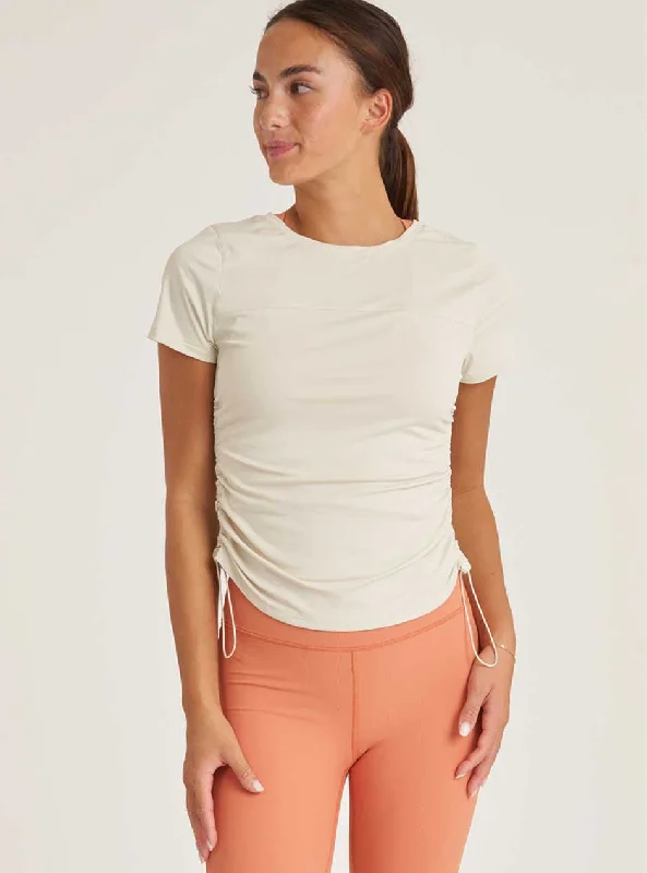 Women's panties with satin finish for a luxurious feel-Thrive Société Women's Bungee Performance Tee - Birch Off White Women's panties with satin finish for a luxurious feel-Thrive Société Women's Bungee Performance Tee - Birch Off White