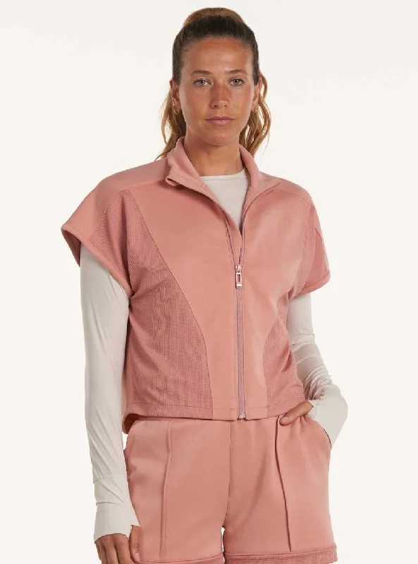 Women's panties for sleep with soft cotton fabric-Thrive Société Women's Ellis Short Sleeve Jacket - Baked Clay Orange