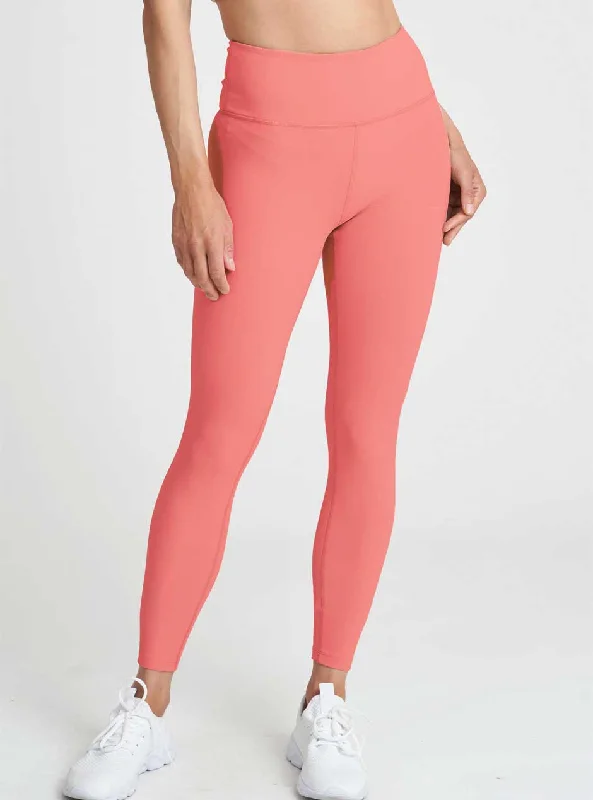 Lace thong panties for sensual look-Thrive Société Women's Ribbed 7/8 Leggings - Flamingo Pink