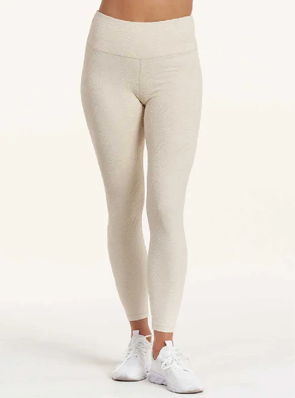 Breathable cotton panties for summer-Thrive Société Women's Ripple 7/8 Leggings - Chalk Off White