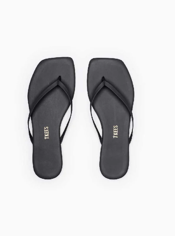 Women's panties with low-rise waist-TKEES Women's Lily Square Toe Flip Flop Sandals - Black