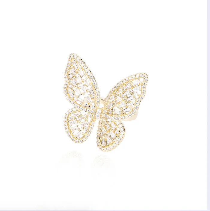 Comfortable women's panties for sports-Vintage Havana Sasha 18K Gold Plated Butterfly Ring