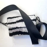 Women's panties for gym wear-Wolf & Willa Ronan Silk Crossbody Bag - Black & White Waves