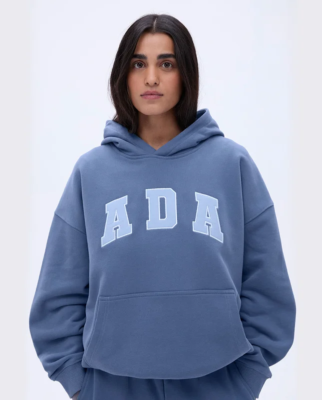 Best sports bras for smaller busts-ADA Oversized Hoodie - Vintage Blue/Powder Blue