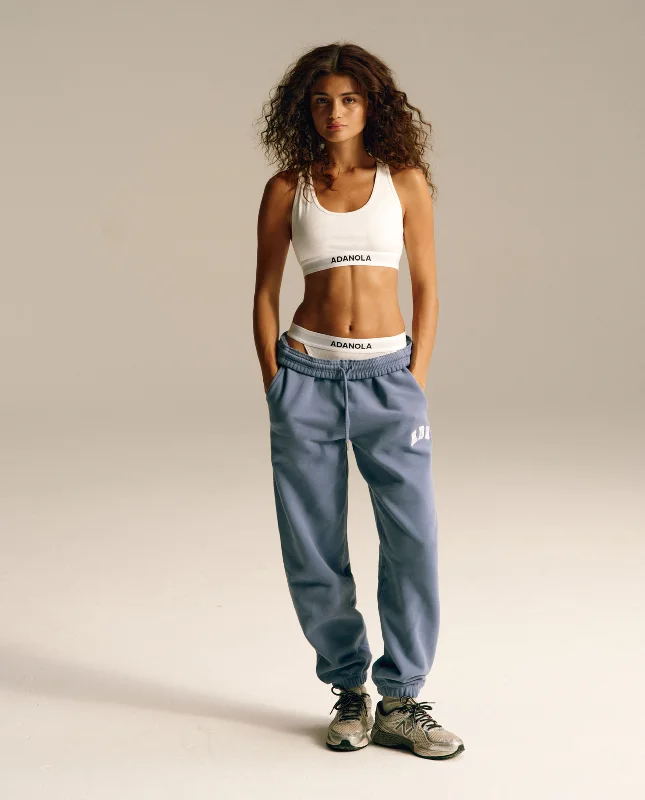 Sports bras for cycling and biking-ADA Sweatpants - Vintage Blue/Powder Blue