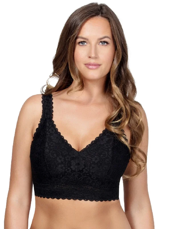 Adjustable bras for a perfect fit-Adriana Lace Bralette - Black - P5482
