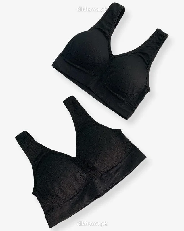 Soft cup bras for women who value comfort during readjusting living routines-Aire Bra Stretchable Non Wired & Single Padded  Ladies Jogging Bra Imported Stocklot Branded Sports Bra