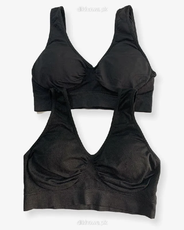 Soft cup bras for women who value comfort during restoring living routines-Aire Bra Stretchable Non Wired & Single Padded  Ladies Jogging Bra Imported Stocklot Branded Sports Bra