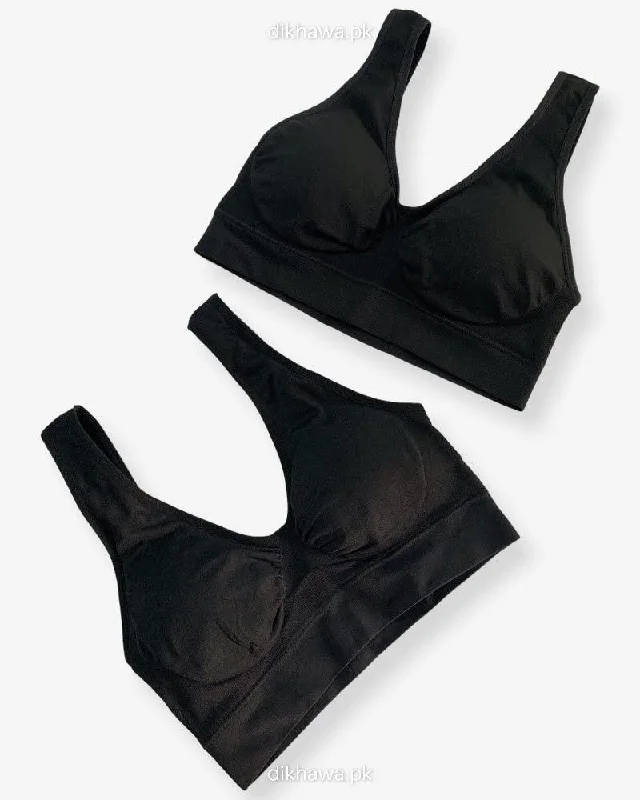 Non wired bras for women who need a comfortable fit for renewing living practices-Aire Bra Stretchable Non Wired & Single Padded  Ladies Jogging Bra Imported Stocklot Branded Sports Bra