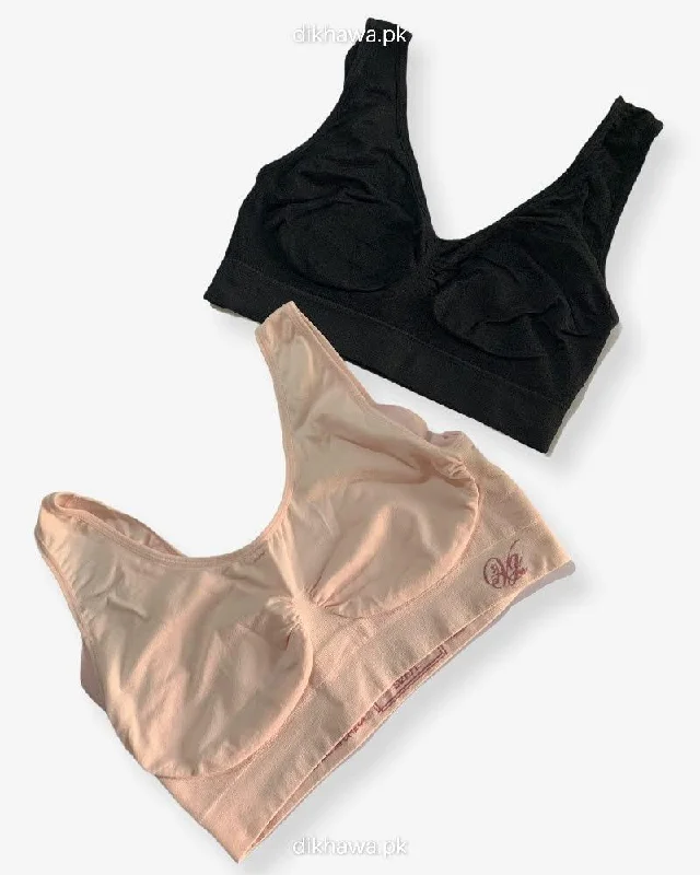 Soft cup bras for women who value comfort during thrilling living routines-Aire Bra Stretchable Non Wired & Single Padded Ladies Jogging Bra Imported Stocklot Branded Sports Bra Soft cup bras for women who value comfort during thrilling living routines-Aire Bra Stretchable Non Wired & Single Padded Ladies Jogging Bra Imported Stocklot Branded Sports Bra