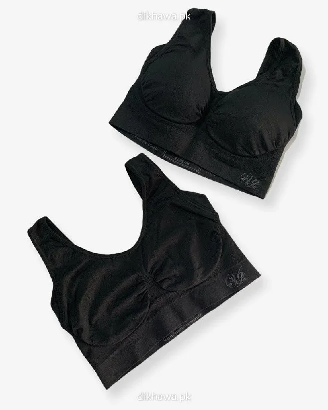 Non wired bras for women who need a comfortable fit for reorganizing living practices-Aire Bra Stretchable Non Wired & Single Padded  Ladies Jogging Bra Imported Stocklot Branded Sports Bra