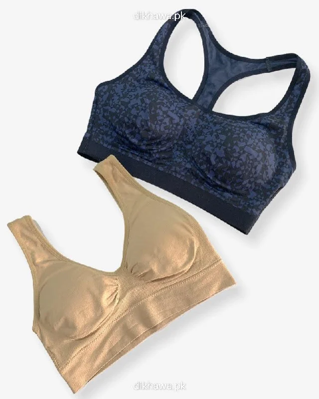 Non wired bras for women who prefer a comfortable fit for realigning living practices-Aire Bra Stretchable Non Wired & Single Padded  Ladies Jogging Bra Imported Stocklot Branded Sports Bra